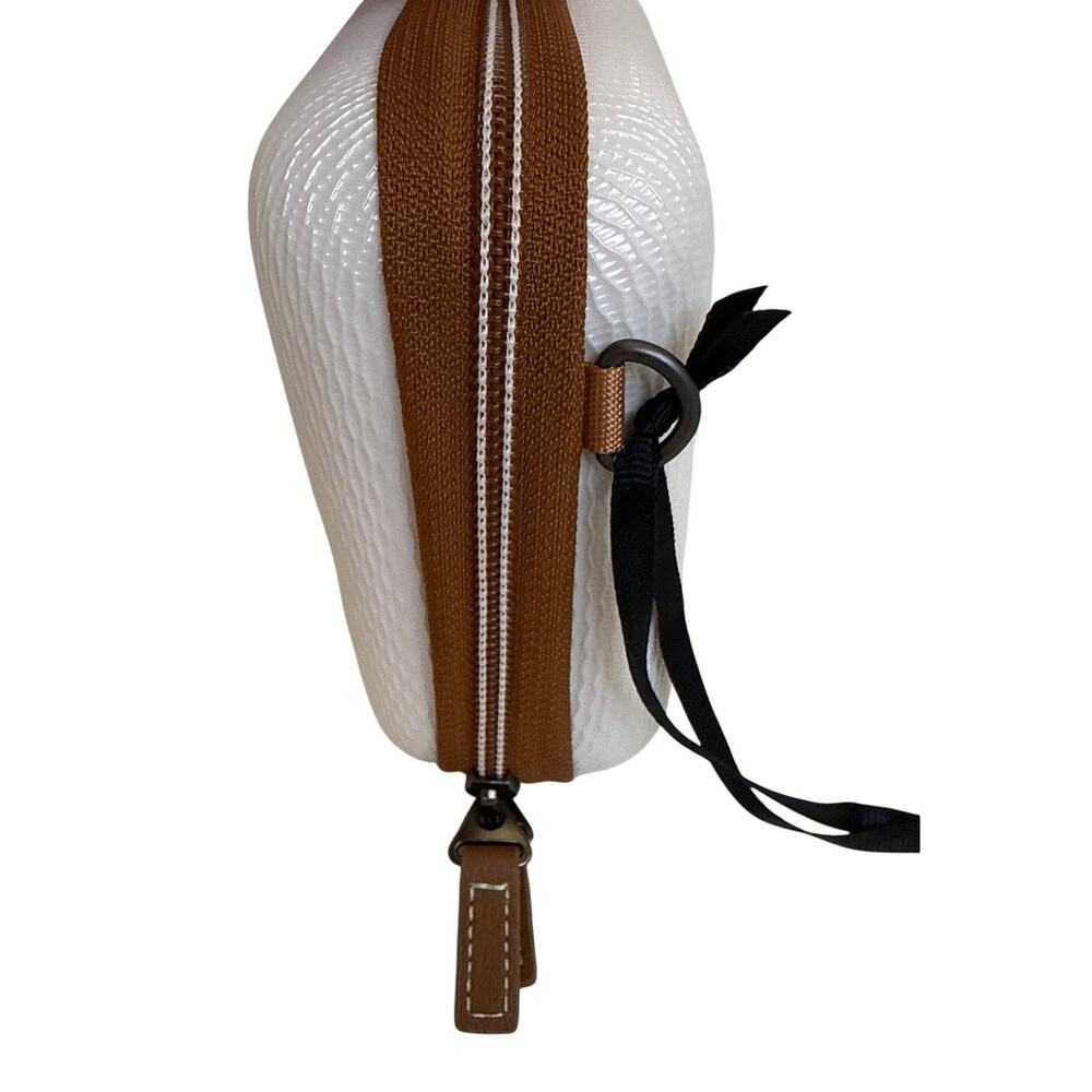 DELSEY Paris Chatelet Air 2.0 Angora Clutch Crossbody Bag Purse White Tan - Picture 3 of 11
